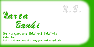 marta banki business card